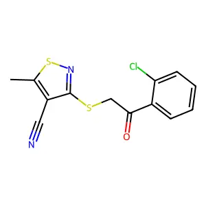 3-{[2-(2-Chlorophenyl)-2-oxoethyl]sulfanyl}-5-methyl-4-isothiazolecarbonitrile structure