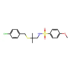N-{2-[(4-chlorobenzyl)sulfanyl]-2-methylpropyl}-4-methoxybenzenesulfonamide structure