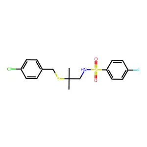 N-{2-[(4-chlorobenzyl)sulfanyl]-2-methylpropyl}-4-fluorobenzenesulfonamide structure