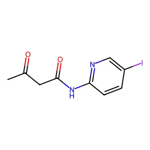 N-(5-iodo-2-pyridinyl)-3-oxobutanamide structure