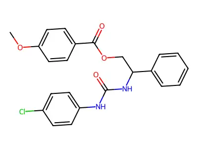 2-{[(4-Chloroanilino)carbonyl]amino}-2-phenylethyl 4-methoxybenzenecarboxylate structure