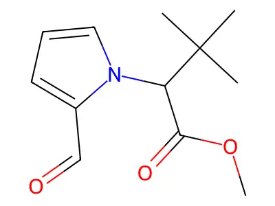 methyl 2-(2-formyl-1H-pyrrol-1-yl)-3,3-dimethylbutanoate structure