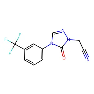2-{5-oxo-4-[3-(trifluoromethyl)phenyl]-4,5-dihydro-1H-1,2,4-triazol-1-yl}acetonitrile structure