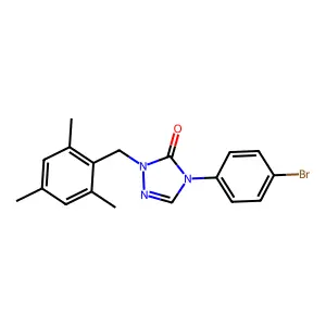 4-(4-bromophenyl)-2-(mesitylmethyl)-2,4-dihydro-3H-1,2,4-triazol-3-one structure