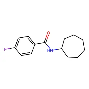 N-cycloheptyl-4-iodobenzamide structure