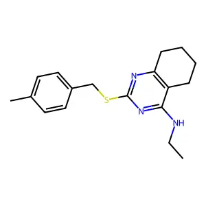 N-ethyl-2-[(4-methylbenzyl)sulfanyl]-5,6,7,8-tetrahydro-4-quinazolinamine structure