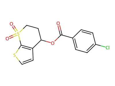 (7,7-dioxo-5,6-dihydro-4H-thieno[2,3-b]thiopyran-4-yl) 4-chlorobenzoate structure