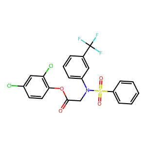 2,4-Dichlorophenyl 2-[(phenylsulfonyl)-3-(trifluoromethyl)anilino]acetate structure