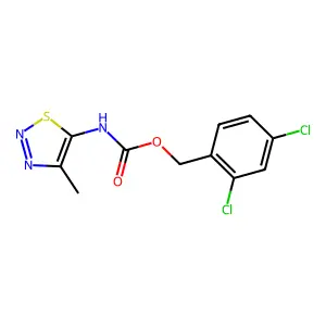 2,4-dichlorobenzyl N-(4-methyl-1,2,3-thiadiazol-5-yl)carbamate structure
