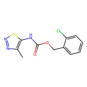 2-chlorobenzyl N-(4-methyl-1,2,3-thiadiazol-5-yl)carbamate structure