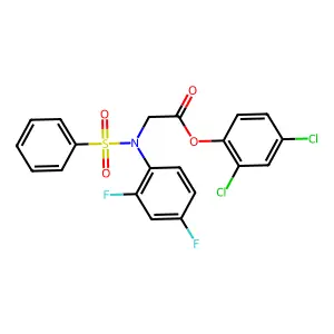 2,4-Dichlorophenyl 2-[2,4-difluoro(phenylsulfonyl)anilino]acetate structure