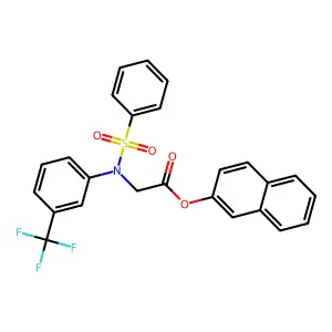 2-Naphthyl 2-[(phenylsulfonyl)-3-(trifluoromethyl)anilino]acetate structure