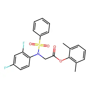 2,6-Dimethylphenyl 2-[2,4-difluoro(phenylsulfonyl)anilino]acetate structure
