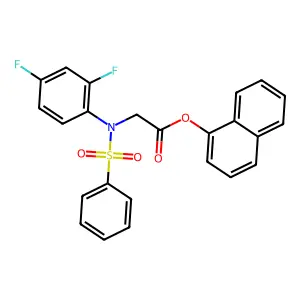 1-Naphthyl 2-[2,4-difluoro(phenylsulfonyl)anilino]acetate structure