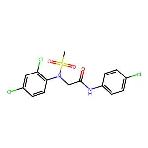 N-(4-chlorophenyl)-2-[2,4-dichloro(methylsulfonyl)anilino]acetamide structure