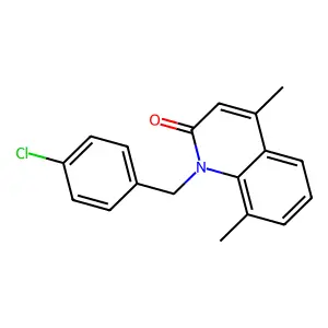 1-[(4-Chlorophenyl)methyl]-4,8-dimethylquinolin-2-one structure