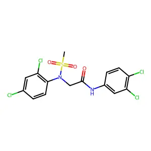 2-[2,4-dichloro(methylsulfonyl)anilino]-N-(3,4-dichlorophenyl)acetamide structure