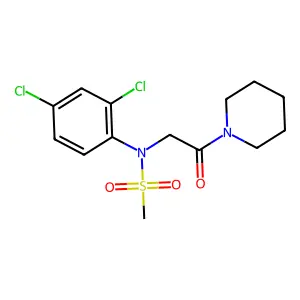 N-(2,4-dichlorophenyl)-N-[2-oxo-2-(piperidin-1-yl)ethyl]methanesulfonamide structure