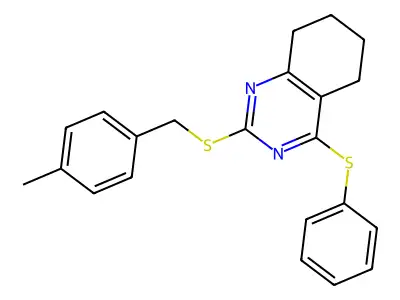 4-Methylbenzyl 4-(phenylsulfanyl)-5,6,7,8-tetrahydro-2-quinazolinyl sulfide structure
