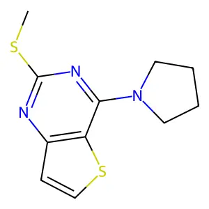 2-(Methylsulfanyl)-4-(1-pyrrolidinyl)thieno[3,2-d]pyrimidine structure