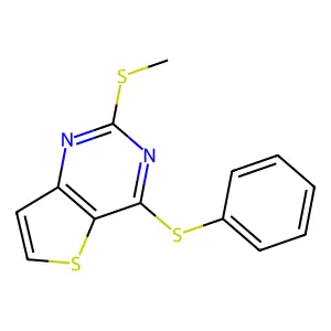 2-(Methylsulfanyl)-4-(phenylsulfanyl)thieno[3,2-d]pyrimidine structure