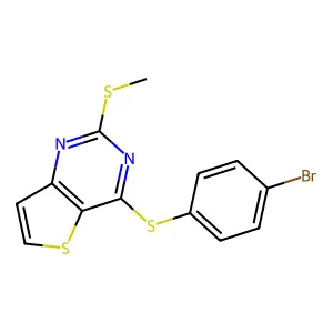 4-Bromophenyl 2-(methylsulfanyl)thieno[3,2-d]pyrimidin-4-yl sulfide structure