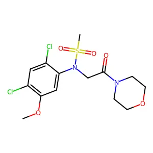 N-(2,4-dichloro-5-methoxyphenyl)-N-(2-morpholino-2-oxoethyl)methanesulfonamide structure