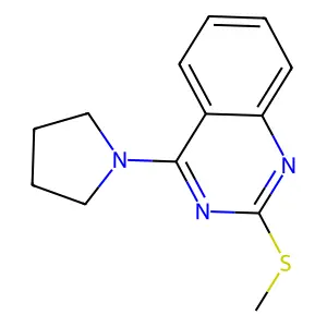 2-(Methylsulfanyl)-4-(1-pyrrolidinyl)quinazoline structure