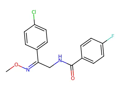 N-[2-(4-chlorophenyl)-2-methoxyiminoethyl]-4-fluorobenzamide structure