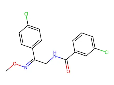 3-chloro-N-[2-(4-chlorophenyl)-2-methoxyiminoethyl]benzamide structure