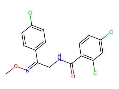 2,4-dichloro-N-[2-(4-chlorophenyl)-2-methoxyiminoethyl]benzamide structure