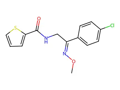 N-[2-(4-chlorophenyl)-2-methoxyiminoethyl]thiophene-2-carboxamide structure