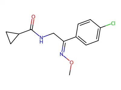N-[2-(4-chlorophenyl)-2-methoxyiminoethyl]cyclopropanecarboxamide structure