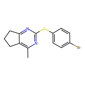 2-[(4-bromophenyl)sulfanyl]-4-methyl-6,7-dihydro-5H-cyclopenta[d]pyrimidine structure