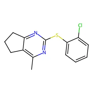 2-chlorophenyl 4-methyl-6,7-dihydro-5H-cyclopenta[d]pyrimidin-2-yl sulfide structure