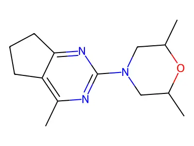 2-(2,6-dimethylmorpholino)-4-methyl-6,7-dihydro-5H-cyclopenta[d]pyrimidine structure