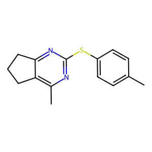 4-methyl-2-[(4-methylphenyl)sulfanyl]-6,7-dihydro-5H-cyclopenta[d]pyrimidine structure