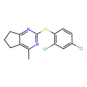 2-[(2,4-dichlorophenyl)sulfanyl]-4-methyl-6,7-dihydro-5H-cyclopenta[d]pyrimidine structure