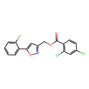 [5-(2-Chlorophenyl)-3-isoxazolyl]methyl 2,4-dichlorobenzenecarboxylate structure