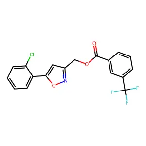 [5-(2-Chlorophenyl)-3-isoxazolyl]methyl 3-(trifluoromethyl)benzenecarboxylate structure