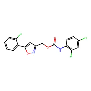 [5-(2-chlorophenyl)-1,2-oxazol-3-yl]methyl N-(2,4-dichlorophenyl)carbamate structure