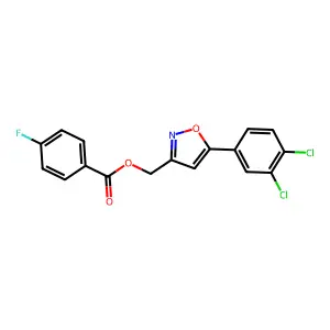 [5-(3,4-Dichlorophenyl)-3-isoxazolyl]methyl 4-fluorobenzenecarboxylate structure