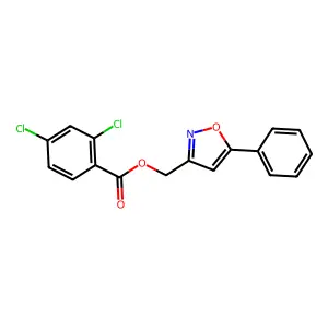 (5-Phenyl-3-isoxazolyl)methyl 2,4-dichlorobenzenecarboxylate structure