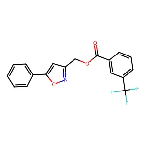 (5-Phenyl-3-isoxazolyl)methyl 3-(trifluoromethyl)benzenecarboxylate structure