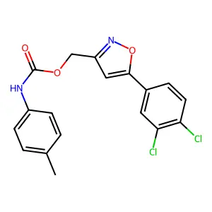 [5-(3,4-dichlorophenyl)-1,2-oxazol-3-yl]methyl N-(4-methylphenyl)carbamate structure
