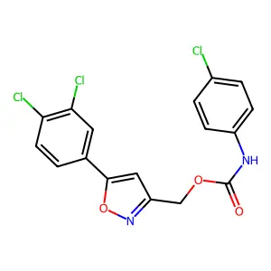 [5-(3,4-dichlorophenyl)-1,2-oxazol-3-yl]methyl N-(4-chlorophenyl)carbamate structure