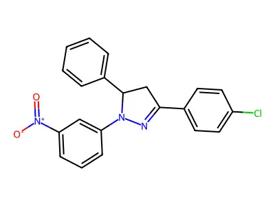 3-(4-chlorophenyl)-1-(3-nitrophenyl)-5-phenyl-4,5-dihydro-1H-pyrazole structure