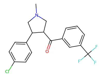 [4-(4-chlorophenyl)-1-methyltetrahydro-1H-pyrrol-3-yl][3-(trifluoromethyl)phenyl]methanone structure
