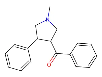 (1-methyl-4-phenyltetrahydro-1H-pyrrol-3-yl)(phenyl)methanone structure