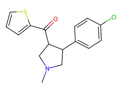 [4-(4-chlorophenyl)-1-methyltetrahydro-1H-pyrrol-3-yl](2-thienyl)methanone structure